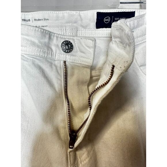 AG Adriano Goldschmied The Tellis Modern Slim Jeans 30x29 in White Stretch Denim - Picture 4 of 13